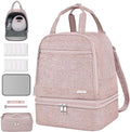 Breast Pump Bag for Spectra S1/S2, Cooler Travel Backpack with Ice Packs, Portable Carrying Case for Breastmilk Storage, Pumping Bag for Working Moms, Pink