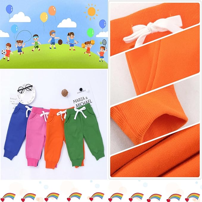 CuteOn Unisex Toddler Jogger Pants Kids Cotton Elastic Waist Winter Baby Sweatpants Pants 1-5Years