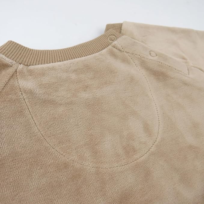 HonestBaby Baby 2-Piece Cozy Velour 100% Organic Cotton Sweatshirt and Jogger Sweatpants Set