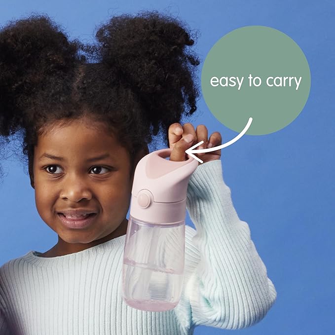 b.box 13 oz Drink Bottle Jnr - Leakproof Water Bottle for Kids & Toddlers, Easy Clean, Dishwasher Safe, BPA Free, Ideal for School, Home & Travel (Blush Crush, 13 oz)