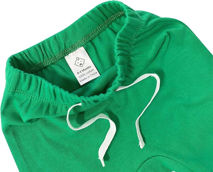 SOBOWO Newborn Baby Boy Girl 3-Pack Joggers Infant Baby Cotton Harem Pants for Toddler Boys Girls 0-3T Interlock 195 GSM