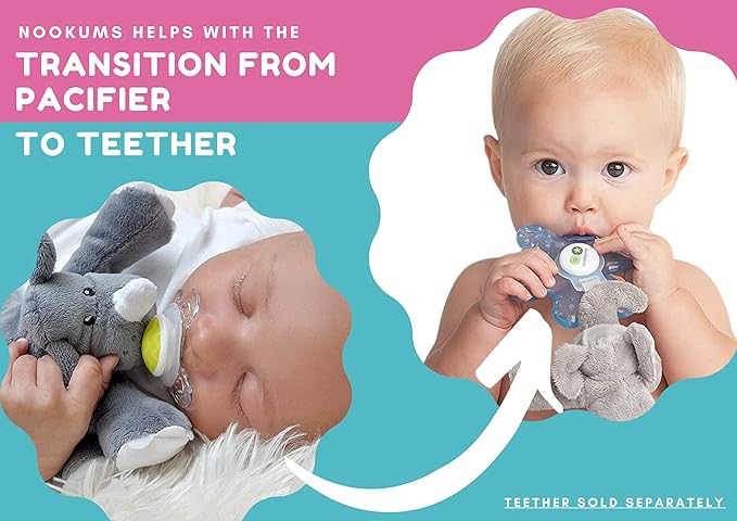 Nookums Paci-Plushies Shakies - Pacifier Holder with Built in Rattle (2 in 1)- Adapts to Name Brand Pacifiers, Suitable for All Ages, Plush Toy Includes Detachable Pacifier (Jaspie The Giraffe)