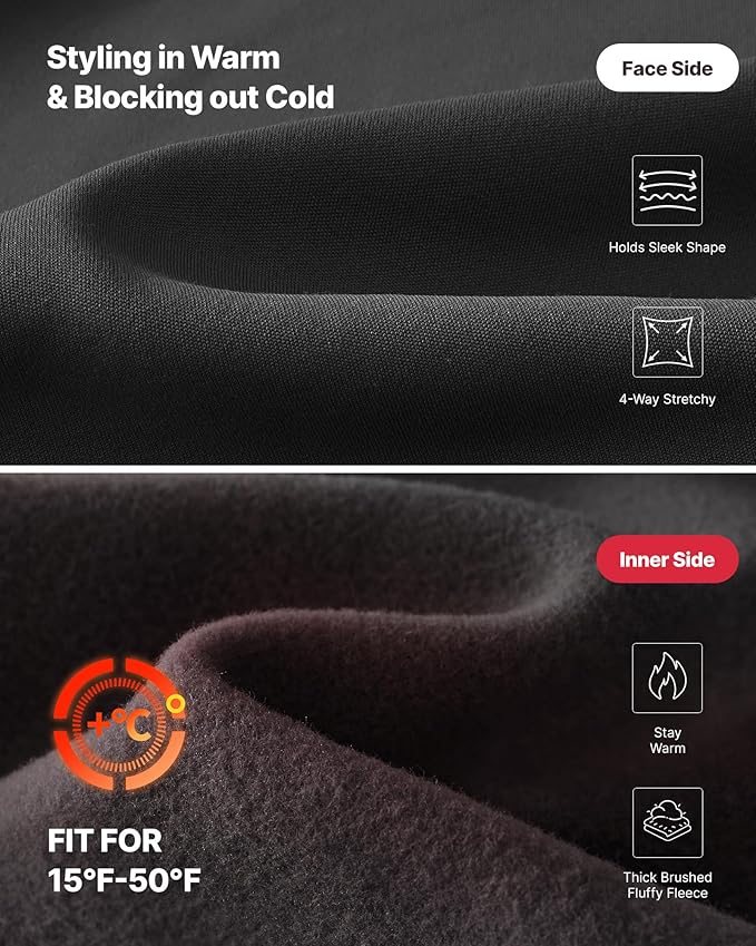 G4Free Fleece Lined Maternity Yoga Pants Over The Belly Stretchy Wide Leg Warm Pregnancy Work Trousers with Pockets