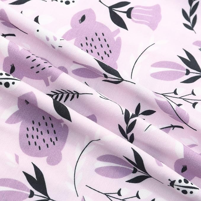 JunNeng Baby Girl Viscose from Bamboo Sleeper with Mitten Cuffs, 2 Way Zipper Romper, Sleep N' Play Pajamas 0-18 Months