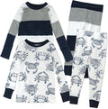 HonestBaby 4 Piece Pajamas Sleepwear Pjs 100% Organic Cotton for Infant Baby and Toddler Boys, Girls, Unisex