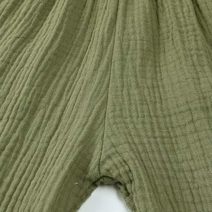 MYGBCPJS Baby Boys Girls Cotton Linen Trousers Kids Casual Ankle Pants Loose Long Bloomers