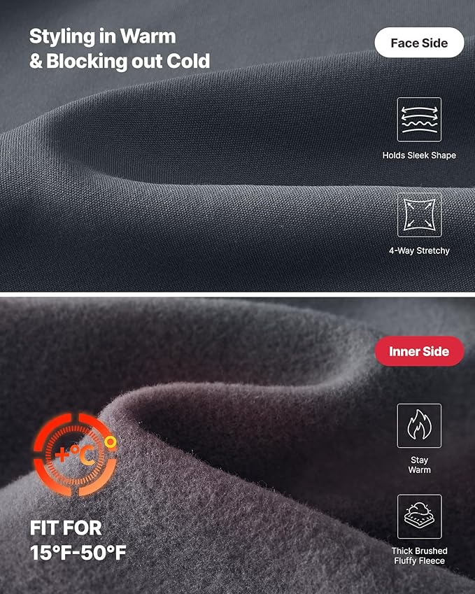 G4Free Fleece Lined Maternity Yoga Pants Over The Belly Stretchy Wide Leg Warm Pregnancy Work Trousers with Pockets