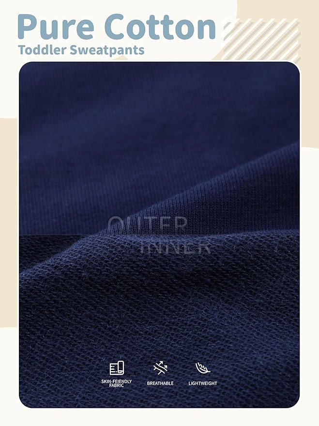 HXP 3 Pack Toddler Sweatpants Cotton Toddler Boys Girls Unisex Sweatpants Pants with Pocket Drawstring