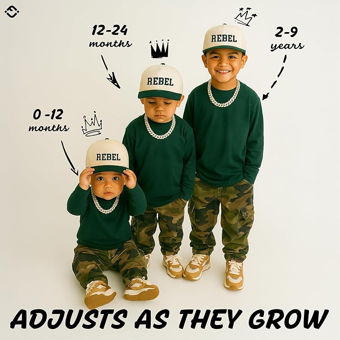 Funky Junque Premium Kids Trucker Hat Vintage Snapback Baseball Cap - Toddler Designs, Infant Sizes
