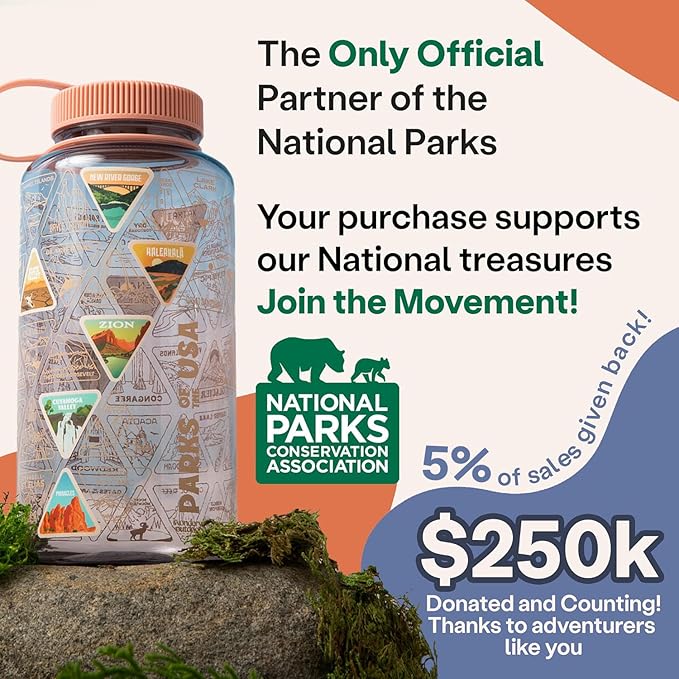 Wondery The Original Parks of the USA® Wide Mouth Adventure Bucket List Bottle (Mauve)