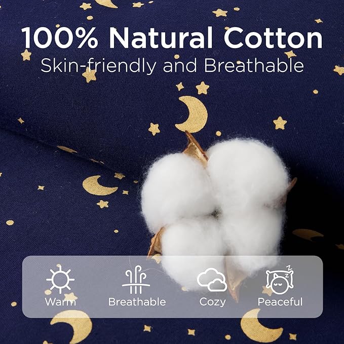 Duomiaomiao 2.5 TOG Toddler Sleep Sack 3-4T 100% Cotton Winter Side Open Zipper Baby Sleep Sack with Feet, Warm Toddler Wearable Blanket