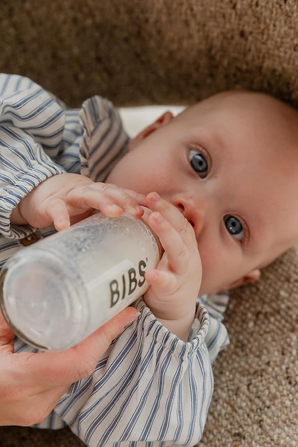 BIBS Baby Bottle Grow & Flow Starter Kit Natural Rubber Latex - Anti-Colic, BPA-Free, Round Nipple, Slow/Medium/Fast Flow, Lightweight & Easy to Clean, Suitable for Newborns 0+ Years - Ivory