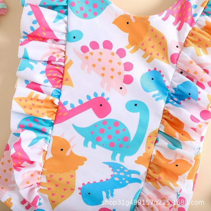 Happy Town One-Piece Infant Toddler Baby Girl Summer Swimsuit Watermelon Leopard Ruffle Swimwear Bikini Bathing Suit