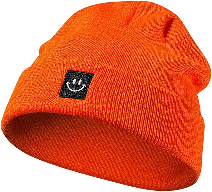 Baby Beanie Knit Ski Hat with Cute Face for Girls Boys 0-7 Years