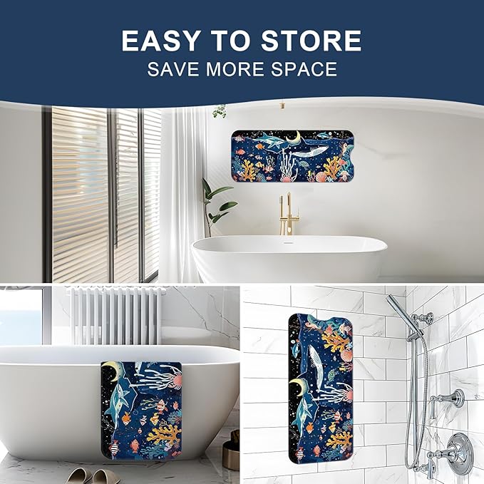 XIYUNTE Baby Bath Mat for Tub Non Slip Kids Bath Mat - 40"x16" Extra Long Bathtub Mat Non Slip Kids, Eco-Friendly Toddler Bath Mats with Suction Cups for Secure Grip, Easy to Clean & Easy Drying