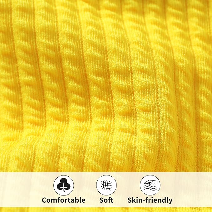 HAPPYMA Baby Swimsuit Toddler Girl Bathing Suit Summer Solid Color Bikini Set Beach Two Piece Swim Wear