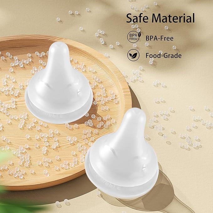 Beilastar-x Nipples for Baby Bottles – 100% Soft Baby Bottle Nipples, Natural Feel Silicone Bottle Nipples, BPA-Free (3M+, M, 4 Counts)
