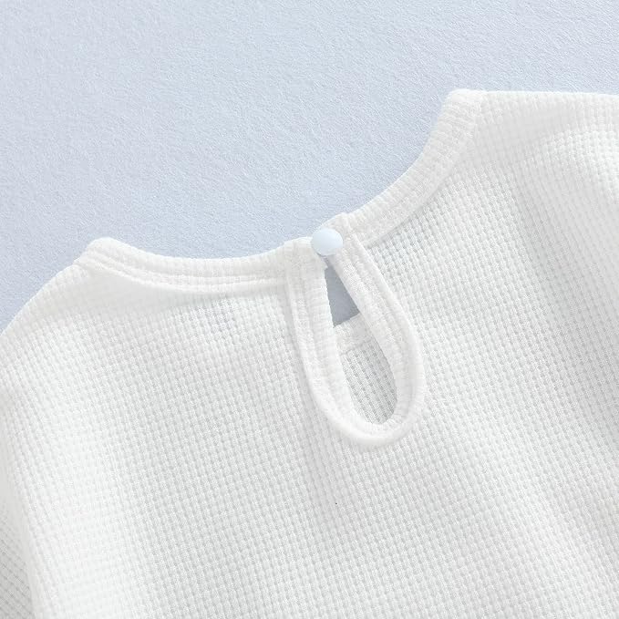 Douhoow Cute Baby Sweatshirt Romper Waffle Knit Baby Clothes Infant Girl Boy Fall Winter Outfits