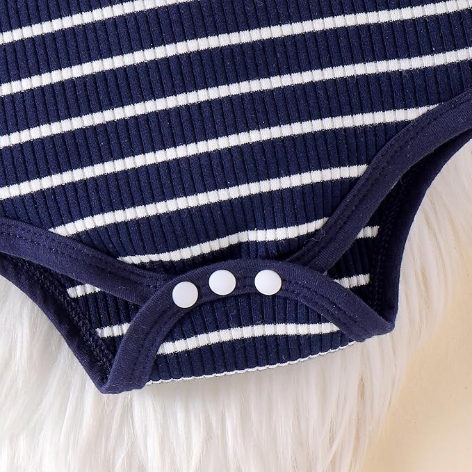 Baby Boy Clothes Fall Winter Outfits Long Sleeve Striped Romper Cute Cartoon Jeans Overalls Pants Set 0-18 Months