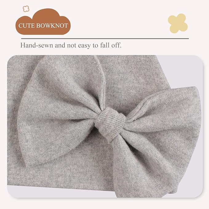Bamery Newborn Baby Girl Hat Cotton Baby Bow Beanie Preemie Hats Spring Infant Hats for Girls 0-12 Months