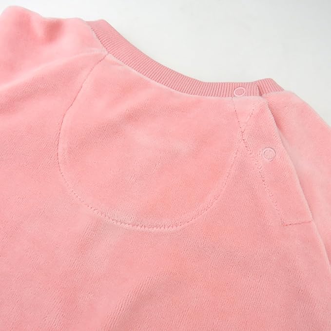 HonestBaby Baby 2-Piece Cozy Velour 100% Organic Cotton Sweatshirt and Jogger Sweatpants Set