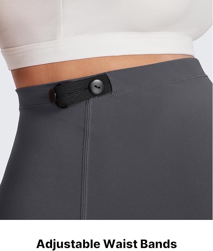 G4Free Fleece Lined Maternity Yoga Pants Over The Belly Stretchy Wide Leg Warm Pregnancy Work Trousers with Pockets