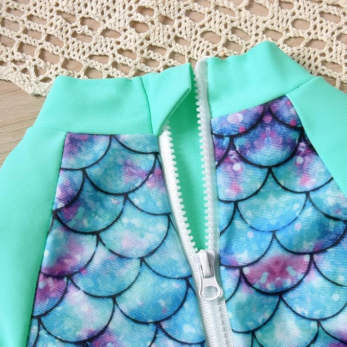 Aalizzwell Baby Girls Long Sleeve One Piece Bathing Suit with Hat