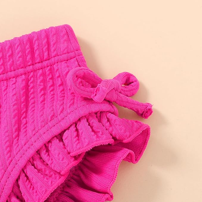 HAPPYMA Baby Swimsuit Toddler Girl Bathing Suit Summer Solid Color Bikini Set Beach Two Piece Swim Wear