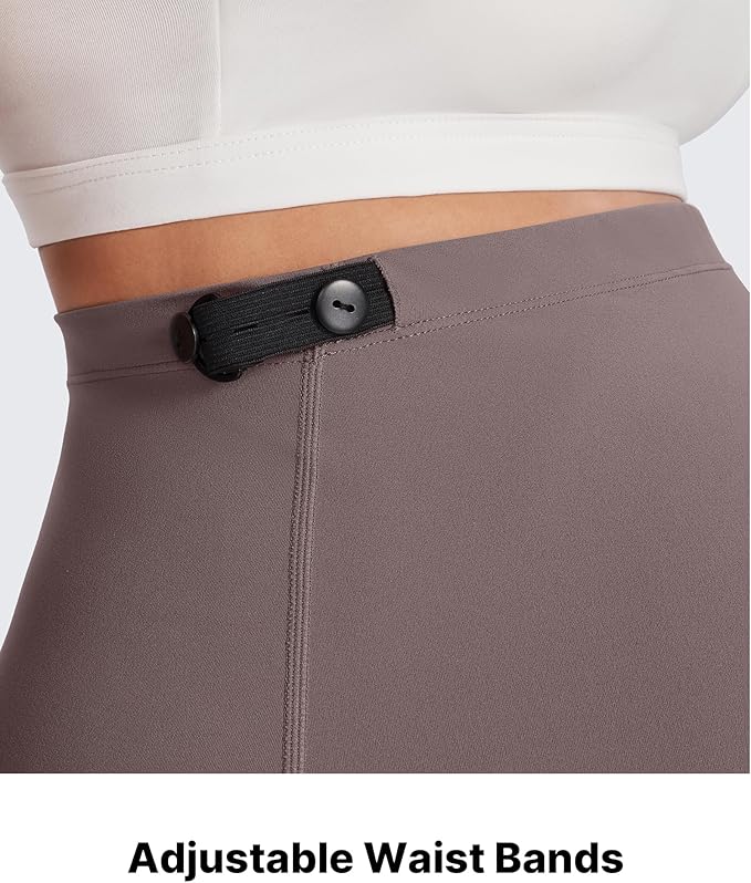 G4Free Fleece Lined Maternity Yoga Pants Over The Belly Stretchy Wide Leg Warm Pregnancy Work Trousers with Pockets