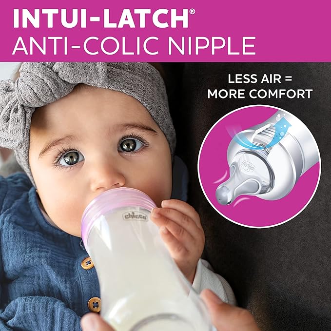 Chicco Duo 5oz. Hybrid Baby Bottle with Invinci-Glass Inside and Plastic Outside | Dishwasher, Bottle Warmer, and Electric Sterilizer Safe | Intui-Latch Nipple | Clear/Grey