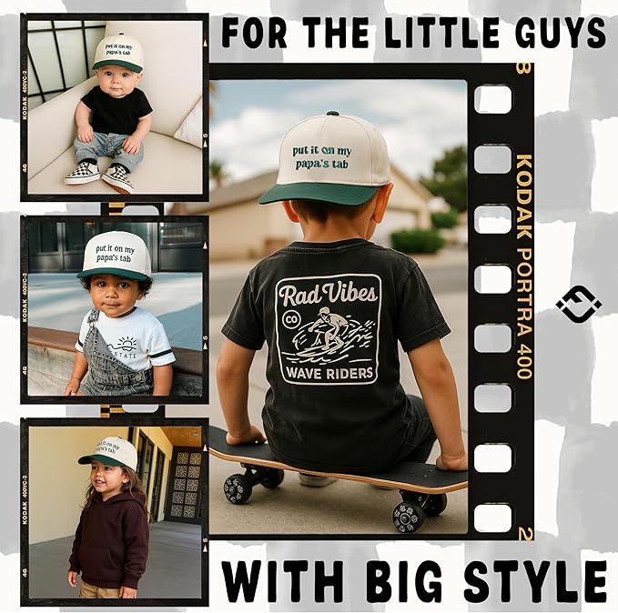 Funky Junque Premium Kids Trucker Hat Vintage Snapback Baseball Cap - Toddler Designs, Infant Sizes