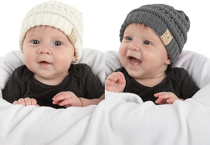 Funky Junque Baby Winter Hat – Cute Newborn Hats, Cozy Warm Infant Beanie, Soft Knit Stocking Stuffer for Babies 0–12 Months