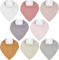 Muslin Baby Bibs 8 Pack, Baby Bandana Drool Bib for Drooling and Teething, Cotton Soft Absorbent for Girls Boys