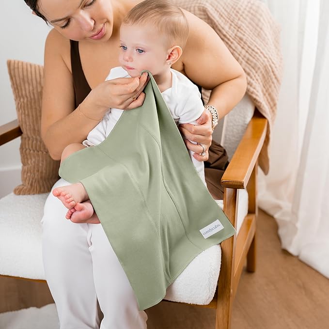 Comfy Cubs Baby Burp Cloths Set (Pack of 10) - Large, 6-Layer, Ultra Absorbent 100% Cotton for Infant Spit-Up, Drool, and Messes - Soft, Gentle, Thoughtful New Born Baby Gifts, Sage