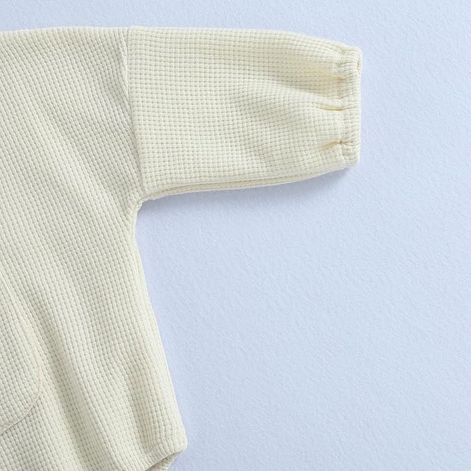 Douhoow Cute Baby Sweatshirt Romper Waffle Knit Baby Clothes Infant Girl Boy Fall Winter Outfits
