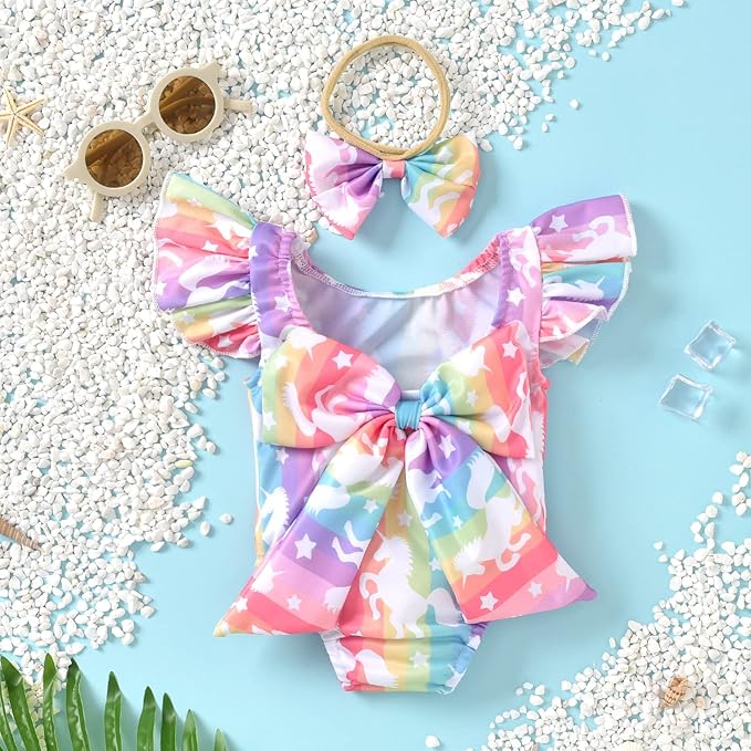 Toddler Girl Baby Ruffles Mermaid Fish Scale Swimsuit One Piece Swimwear Bathing Sunsuit