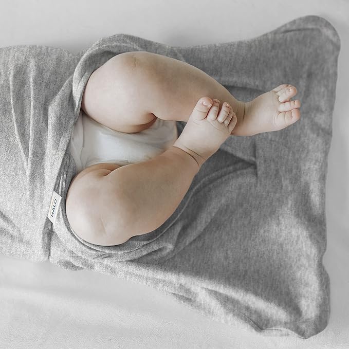 HALO 100% Cotton Sleepsack Swaddle, 3-Way Adjustable Wearable Blanket, TOG 1.5, Heather Gray, Newborn, 0-3 Months