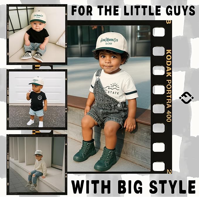 Funky Junque Premium Kids Trucker Hat Vintage Snapback Baseball Cap - Toddler Designs, Infant Sizes