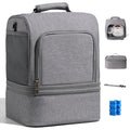 NCVI Breast Pump Bag, Double Layer Removable Pump Bag for Spectra S1, S2, Medela, Breast Pump Backpack with Ice Pack, Insulated Breast Milk Cooler Bag for Working Nursing Moms, Grey