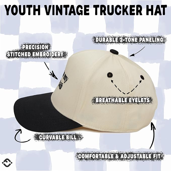 Funky Junque Premium Kids Trucker Hat Vintage Snapback Baseball Cap - Toddler Designs, Infant Sizes