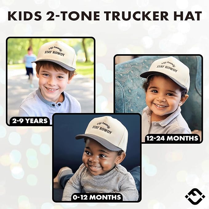 Funky Junque Premium Kids Trucker Hat Vintage Snapback Baseball Cap - Toddler Designs, Infant Sizes