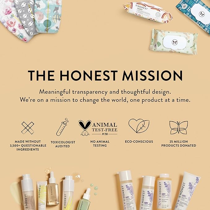 The Honest Company Clean Conscious Multi-Use Wipes | Hypoallergenic + Unscented for Sensitive Skin | Over 99% Water, Compostable, Plant Based, Baby Wipes | Pattern Play, 288 Count