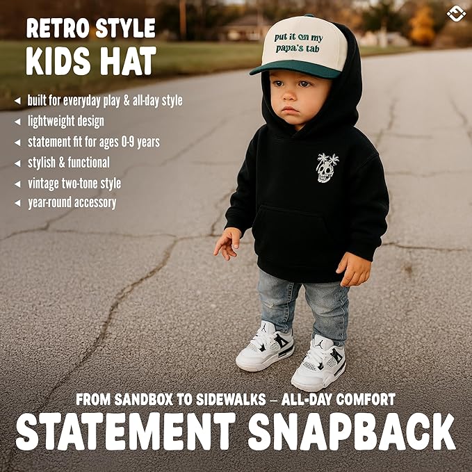 Funky Junque Premium Kids Trucker Hat Vintage Snapback Baseball Cap - Toddler Designs, Infant Sizes