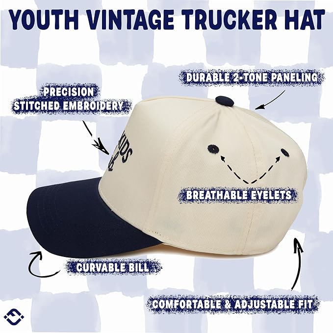 Funky Junque Premium Kids Trucker Hat Vintage Snapback Baseball Cap - Toddler Designs, Infant Sizes