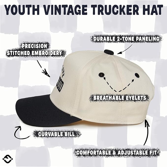 Funky Junque Premium Kids Trucker Hat Vintage Snapback Baseball Cap - Toddler Designs, Infant Sizes