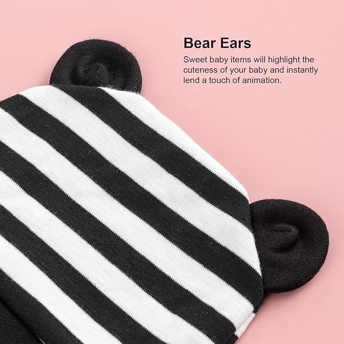 DRESHOW BQUBO 6 Pack Baby Hats for Boys Girls Unisex Baby Hat Soft Knit Cap Nursery Beanie for Newborn Infant Toddler Kid