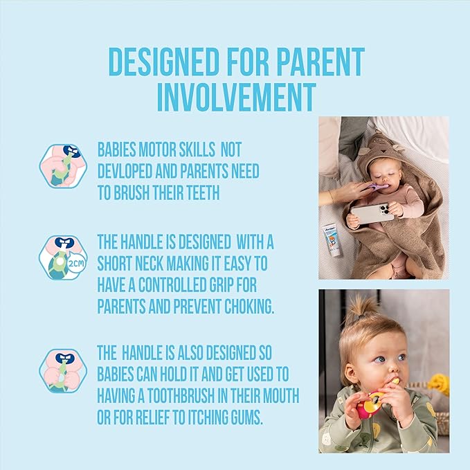 Jordan* | Step 1 Baby Toothbrush | 0-2 Years, Soft Bristles, BPA Free | Green & Blue | 4 Pack