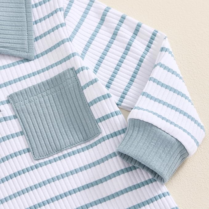 Newborn Baby Boy Girl Clothes Ribbed Knitted Long Sleeve Romper Pants Solid Cotton Infant Fall Winter Outfits 2Pcs