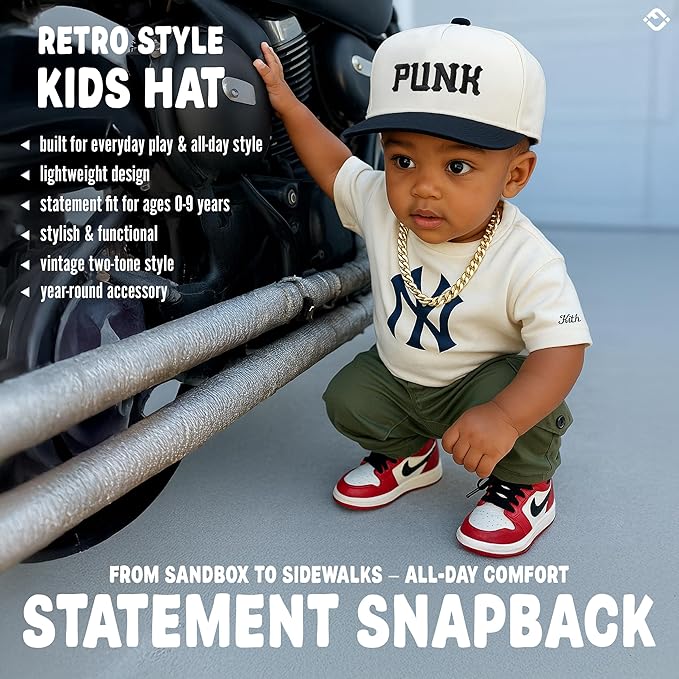Funky Junque Premium Kids Trucker Hat Vintage Snapback Baseball Cap - Toddler Designs, Infant Sizes