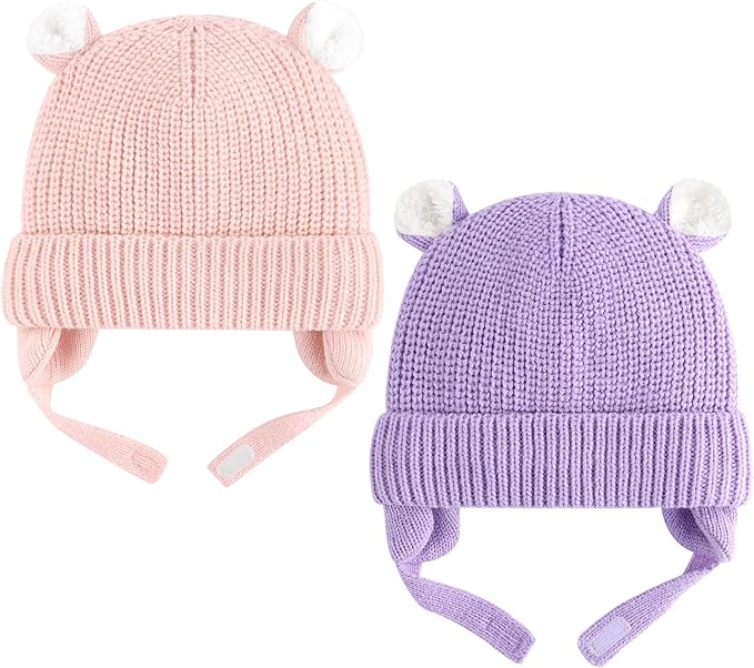 Duoyeree Cozy Baby Beanie with Earflaps and Fleece Lining - Winter Hat for Baby Boys & Girls